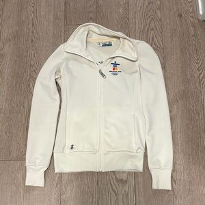 Aritzia White Zip-Up Jacket